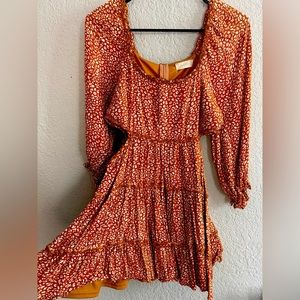 Alterd state orange printed dress